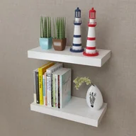 Półki do salonu - vidaXL vidaXL Wiszące półki na książki/DVD, białe - miniaturka - grafika 1