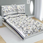 Pościel - Bellatex Pościel z kory Listek szary, 140 x 200 cm, 70 x 90 cm - miniaturka - grafika 1