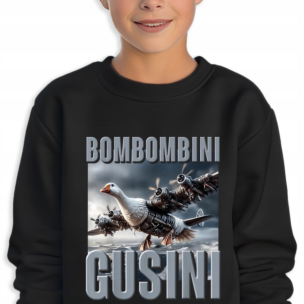 BLUZA Dziecięca Czarna Prezent Na Święta BRAINROT BOMBOMBINI GUSINI 164cm