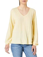 Bluzki damskie - TOM TAILOR Denim Damski Bluzka z dekoltem w serek 1024847, 25987 - Soft Yellow, S - miniaturka - grafika 1