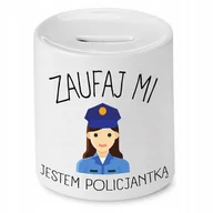 Skarbonki - SKARBONKA DLA POLICJANTA JESTEM POLICJANTKĄ z Nadrukiem ze Zdjęciem - miniaturka - grafika 1