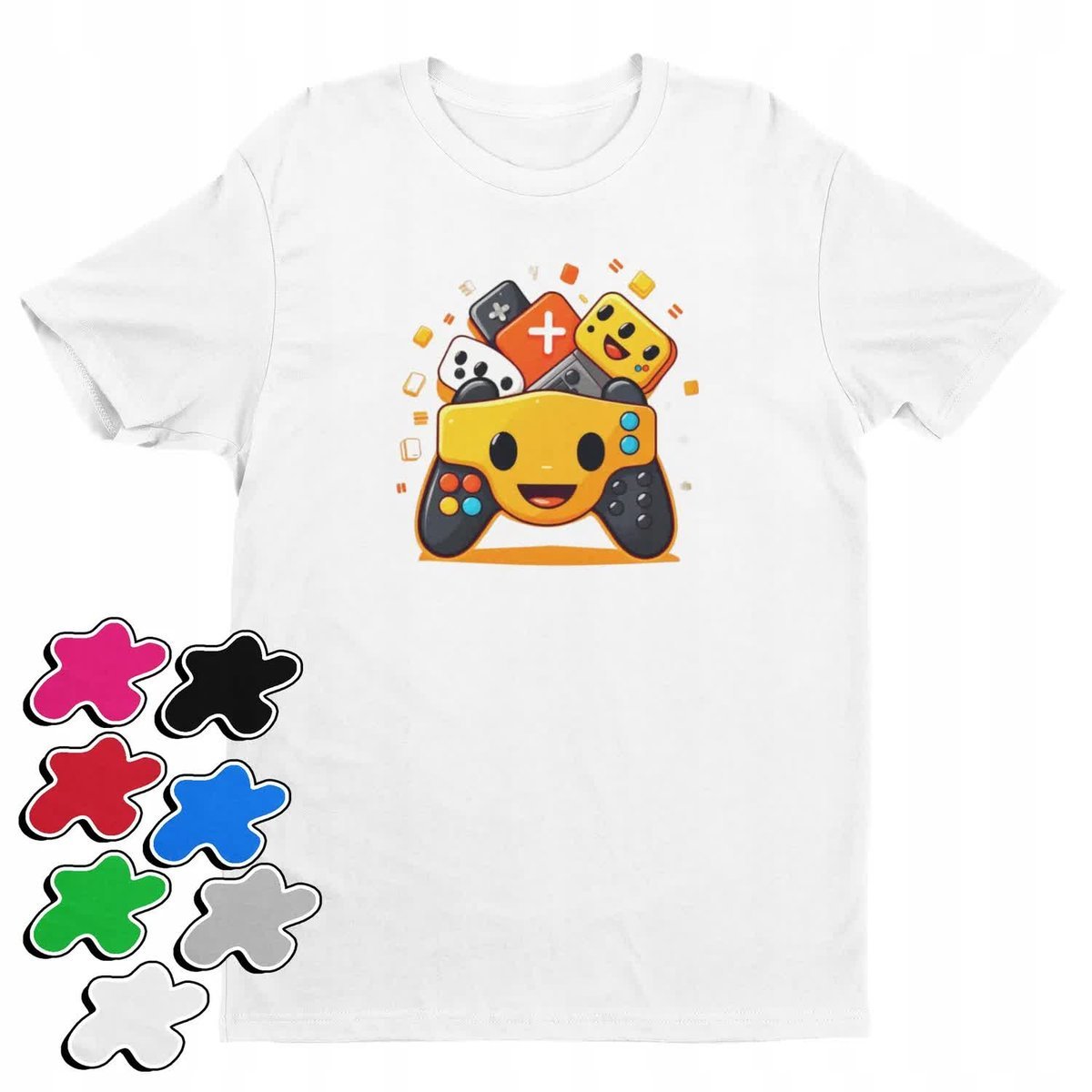 Koszulka T-Shirt Dziecięca Z Nadrukiem Dla Gracza Pad Gammer Gry-M 134-140