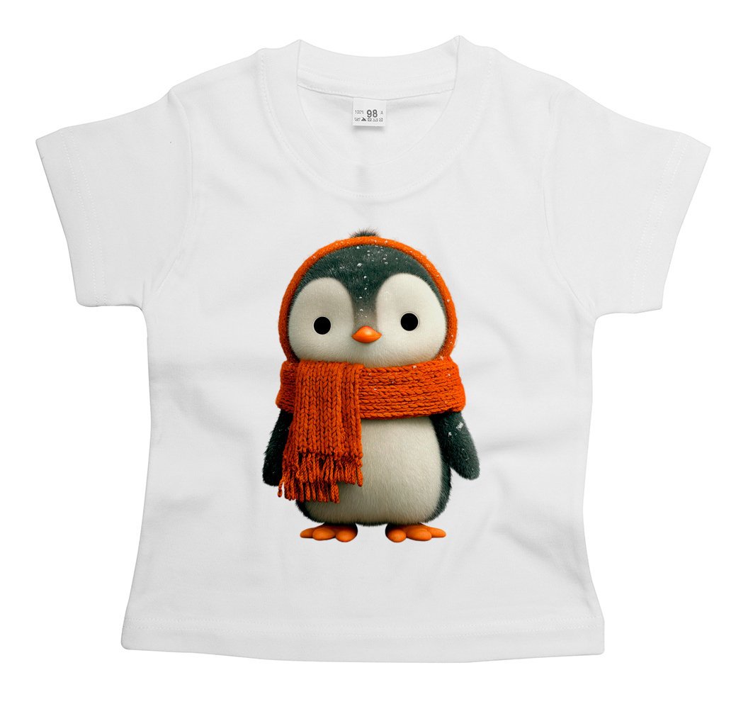 Koszulka dziecięca Słodki Mały Pingwin W Szaliku Zima Śnieg Święta 74/80