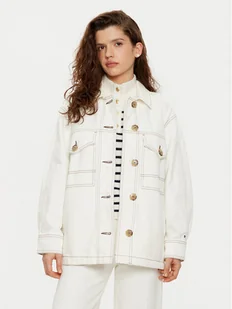 Tommy Hilfiger Koszula jeansowa WW0WW43728 Biały Relaxed Fit - Koszule damskie - miniaturka - grafika 1