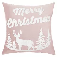 Pozostałe akcesoria świąteczne - Poszewka 45 x 45 Świąteczna Renifer Pudrowy - miniaturka - grafika 1