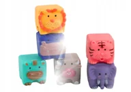 Zabawki sensoryczne - KLOCKI MIĘKKIE SENSORYCZNE GUMOWE DLA DZIECKA EDUKACYJNE LITERKI ZWIERZĄTKA - miniaturka - grafika 1