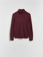 Swetry damskie - Reserved - Golf z kaszmirem - bordowy - miniaturka - grafika 1