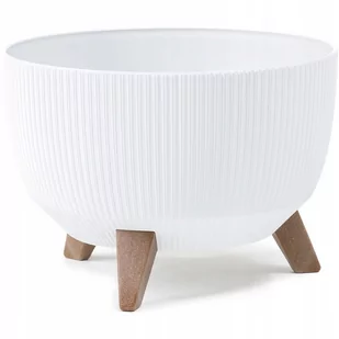 Doniczka Na Nóżkach Z Wkładem Roma Eco 24X20 Biała - Donice - miniaturka - grafika 1