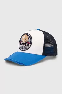 Czapki damskie - Superdry czapka z daszkiem kolor niebieski z aplikacją W9010176A-VFJ - grafika 1