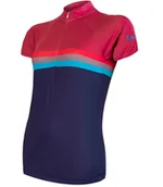 Koszulki rowerowe - Damska koszulka rowerowa Sensor Cyklo Summer Stripe Blue/Lilla L - miniaturka - grafika 1