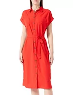 Sukienki - Bestseller A/S Damska ONLHANNOVER S/S Shirt Dress NOOS WVN sukienka, High Risk Red, 34, czerwony (high risk red), 34 - miniaturka - grafika 1