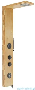 Corsan Balti panel prysznicowy z mieszaczem czarny drewno bambusowe B-001MBL | - Panele prysznicowe - miniaturka - grafika 1