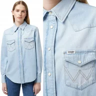 Koszule damskie - Wrangler HERITAGE REGULAR SHIRT Grammer KOSZULA JEANSOWA JASNY DżINS S - miniaturka - grafika 1
