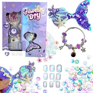 Prace ręczne dla dzieci - Biżuteria Syrenka - Magiczny Zestaw DIY 48 Elementów - miniaturka - grafika 1