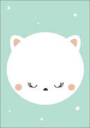 Plakaty - Plakat, Śpiący kotek, 40x50 cm - miniaturka - grafika 1