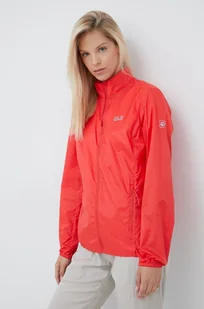 Jack Wolfskin wiatrówka Pack & Go kolor czerwony przejściowa - Kurtki i kamizelki sportowe damskie - miniaturka - grafika 1