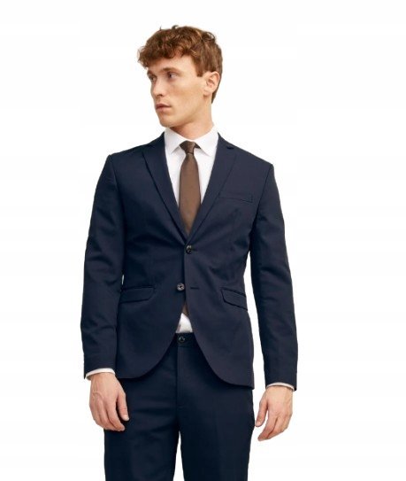 JACK&JONES GRANATOWA MARYNARKA SLIM Z GUZIKAMI GŁADKA 54 1VAA