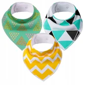 Śliniaki i fartuszki - ZESTAW ŚLINIAKÓW MATERIAŁOWYCH ŚLINIAK PUL 30-35 cm 3szt Bawełna 100% - miniaturka - grafika 1