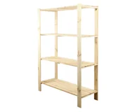 Regały - Maxi Regał Drewniany 166,4X120X50 Cm 4 Półki Ażurowe Surowy Drewno Sosnowe Naturalny Maxi-4Na / Wamar-Sosenka - miniaturka - grafika 1