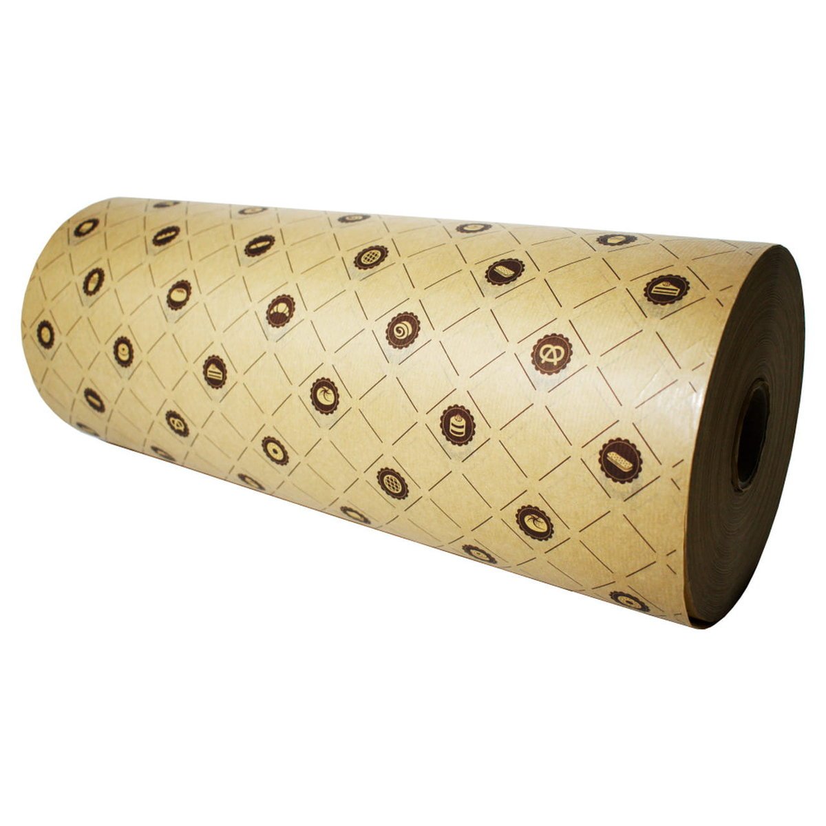 Papier spożywczy brązowy z nadrukiem rolka 50 cm 10kg, atestowany