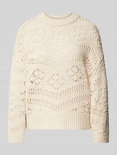 Sweter z dzianiny o kroju podkreślającym figurę z ażurowym wzorem model ‘PCNIANA’ - Swetry damskie - miniaturka - grafika 1