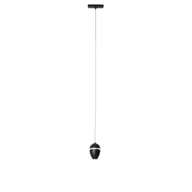 Lampy sufitowe - QAZQA Nowoczesna czarna lampa wisząca do systemu szynowego jednofazowego z LED - Magnetic Eggy - miniaturka - grafika 1
