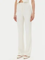 Spodnie damskie - PINKO Spodnie materiałowe 104690 A213 Z07 Biały Regular Fit - miniaturka - grafika 1