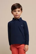 Bluzki dla chłopców - Mayoral longsleeve bawełniany dziecięcy kolor granatowy gładki - miniaturka - grafika 1