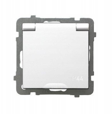 Ospel AS INVEST Gniazdo bryzgoszczelne z/u IP44 klapka biała GPH-1GZ/MW-T - GPH-1GZ/MW-T