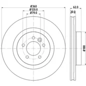 Tarcze hamulcowe - Tarcza hamulcowa HELLA 8DD 355 129-501 - miniaturka - grafika 1