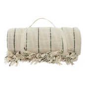 Narzuty - Narzuta na łóżko bawełniana LUISA, z frędzlami, 240 x 260 cm - miniaturka - grafika 1