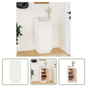 Szafki na buty - The Living Store Szafka na buty biała 35x35x80 cm lite drewno sosnowe - miniaturka - grafika 1