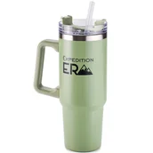 Kubki termiczne - KUBEK TERMICZNY DO KAWY ZE SŁOMKĄ TERMOS Z UCHWYTEM NA HERBATĘ KAWĘ 800ML - miniaturka - grafika 1