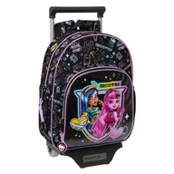 Plecaki szkolne i tornistry - Plecak szkolny na kółkach Monster High czarny 28 x 34 x 10 cm - miniaturka - grafika 1