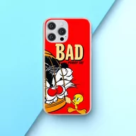 Etui i futerały do telefonów - Etui Sylwester i Tweety 003 Looney Tunes Nadruk pełny Czerwony Producent: Samsung, Model: A34 5G - miniaturka - grafika 1