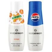 Syropy i koncentraty owocowe - SODASTREAM Mirinda Zero + Pepsi zestaw syropów do saturatora 2 szt. - miniaturka - grafika 1
