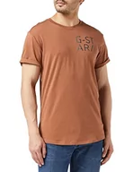 Koszulki męskie - G-STAR RAW Męski T-shirt Lash Small Graphic Relaxed, brązowy (Raw Hide 336-c740), M - miniaturka - grafika 1