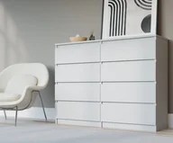 Komody - KOMODA 8 SZUFLAD 120 cm BIAŁY - miniaturka - grafika 1
