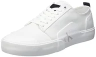 Sneakersy męskie - Calvin Klein Jeans Męskie sneakersy typu skater Vulc Low Laceup odznaka, białe/czarne, 9 UK, Biały, czarny, 41.5 EU - miniaturka - grafika 1