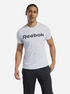 Koszulki męskie - Koszulka męska bawełniana Reebok Gs Reebok Linear Rea 100038781 2XL Biała (4062051838458) - miniaturka - grafika 1