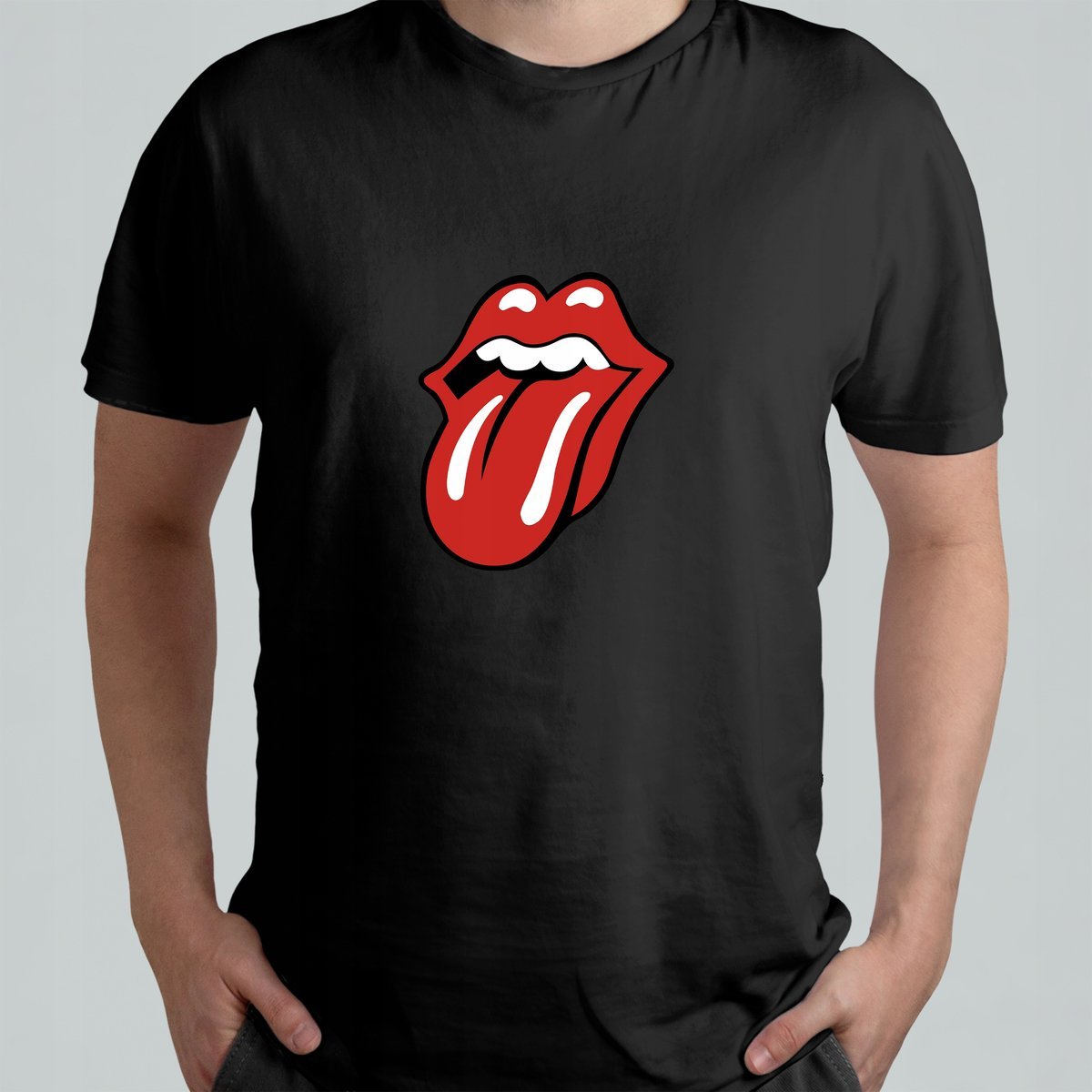 Koszulka Z Nadrukiem T-shirt Rolling Stones Logo Język Napis r. L