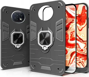 Hello Case ETUI PANCERNE DO XIAOMI REDMI NOTE 9T CZARNE OBUDOWA ARMOR HOLDER SZKŁO - Etui i futerały do telefonów - miniaturka - grafika 1