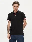 Koszulki męskie - Geox Polo M4510L T2649 F9000 Czarny Regular Fit - miniaturka - grafika 1