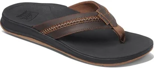 japonki męskie REEF LEATHER ORTHO-COAST Black/Brown - Klapki i japonki męskie - miniaturka - grafika 1