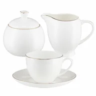 Serwisy do kawy i herbaty - Serwis kawowy porcelanowy na 6 osób BOSTON Gold VILLA ITALIA - miniaturka - grafika 1