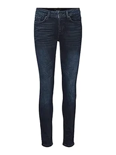 VERO MODA Damskie spodnie jeansowe, Pranie: czarny ciemny niebieski denim, S - Spodnie damskie - miniaturka - grafika 1