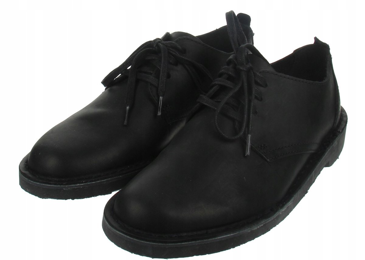 CLARKS CZARNE MĘSKIE PÓŁBUTY SKÓRZANE OKRĄGŁY NOSEK 39,5 1J3E