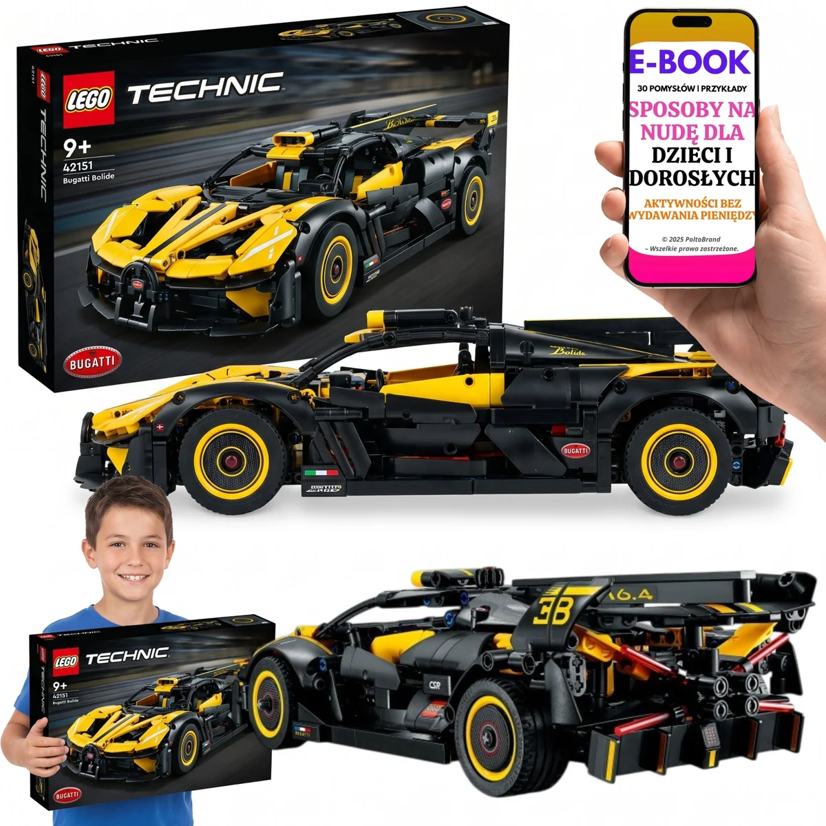 LEGO Technic Bugatti Bolide 905 Klocków 42151 na urodziny • hipersamochód