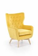 Fotele - MARVEL fotel wypoczynkowy żółty / naturalny  - miniaturka - grafika 1