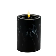 Świece - Świeca LED efekt czarnego marmuru 12,5 x 9 cm ciepły biały CORTINA - miniaturka - grafika 1